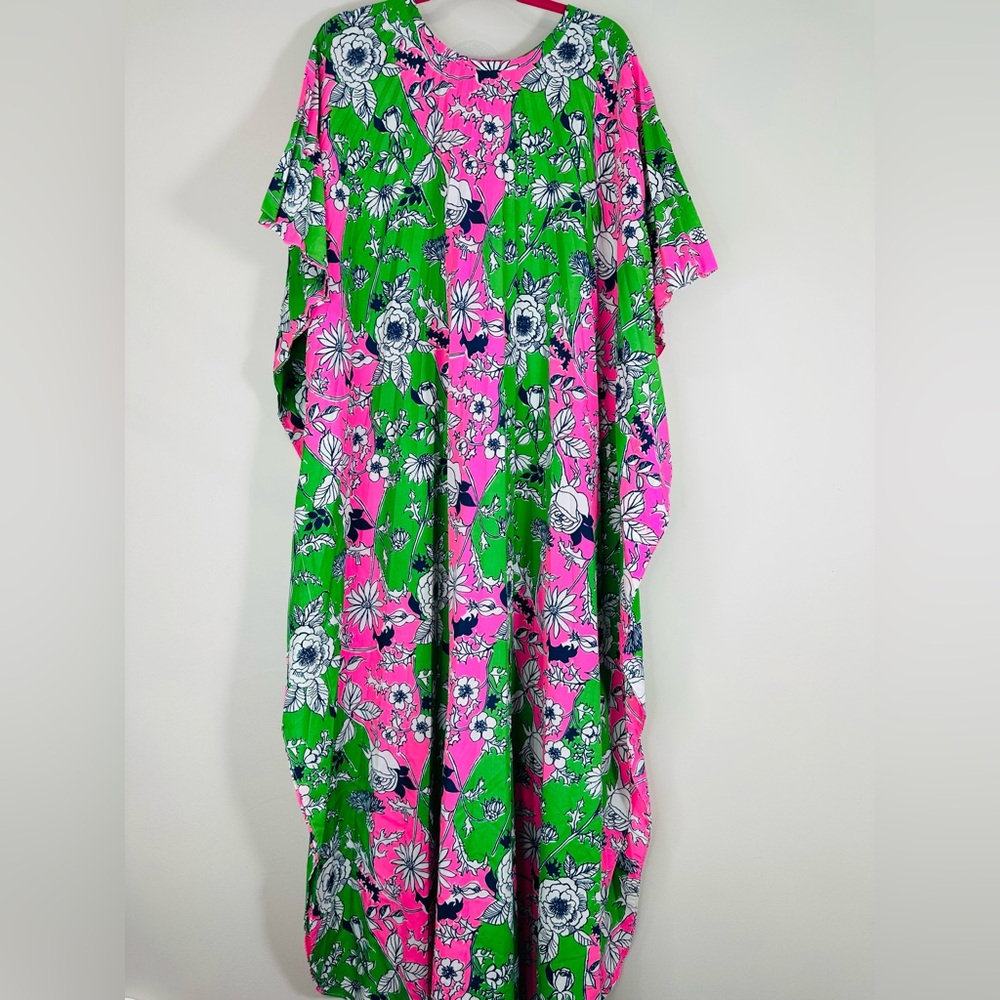Lilly Pulitzer Pink and Green Floral Maxi Dress